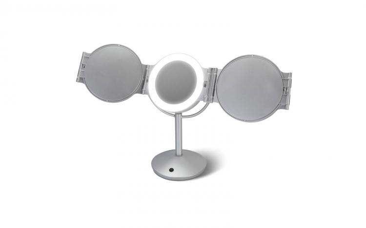 Every Angle LED Lighted Mirror - 5 angle lighted magnifying beauty mirro