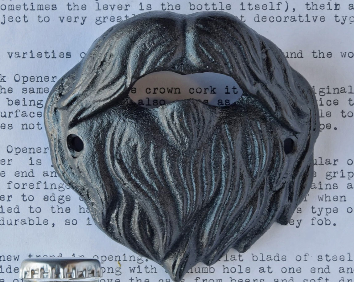 Manly Beard Beer Bottle Opener - Cast iron Beard beer opener