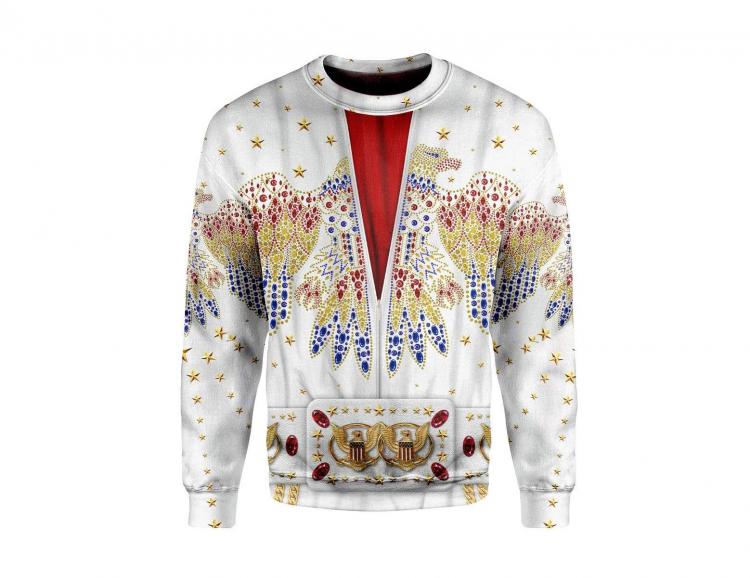 Elvis Print Hoodie - Elvis design printed clothes