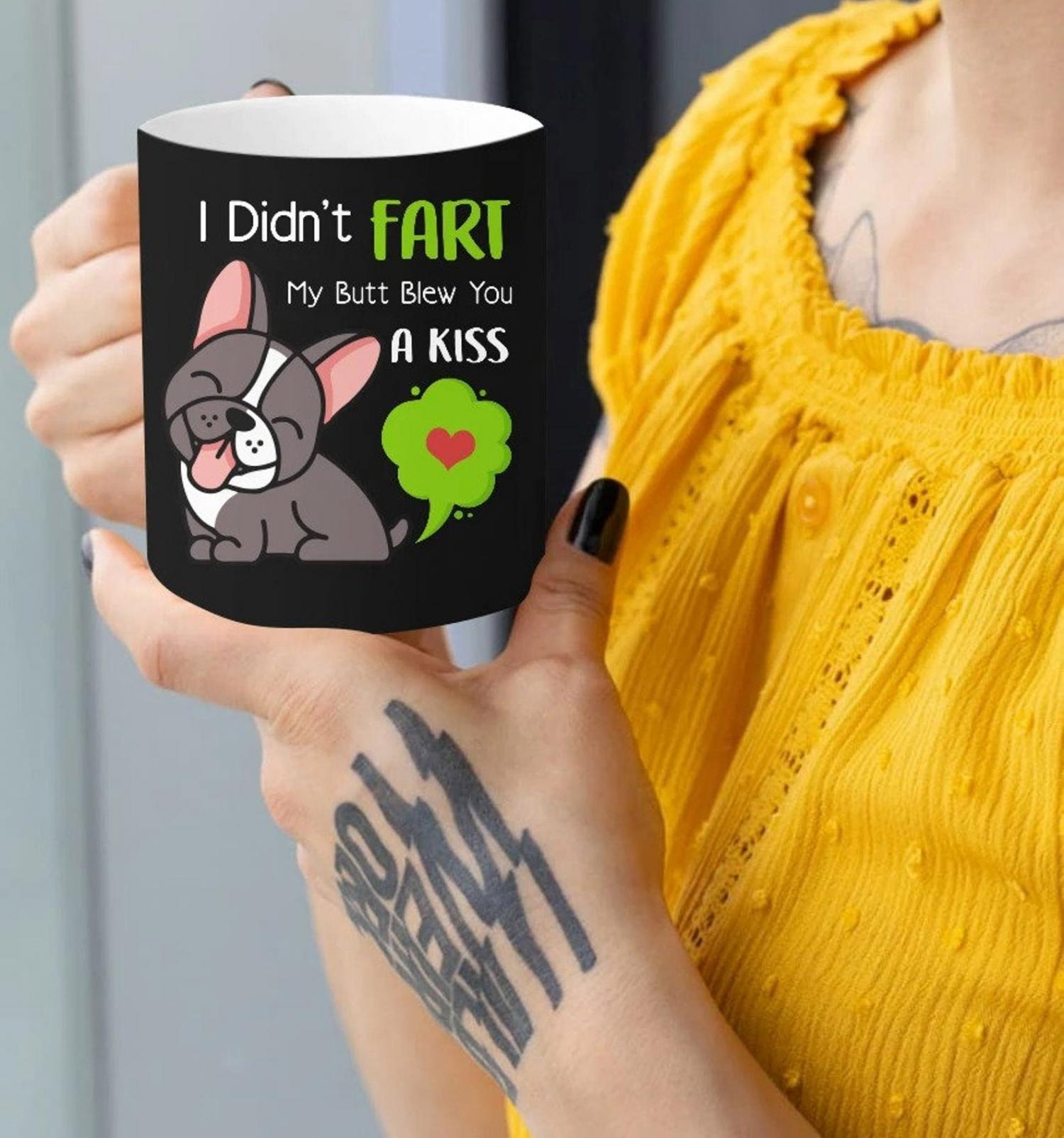 Farting Frenchie Coffee Mug - French bulldog fart coffee mug