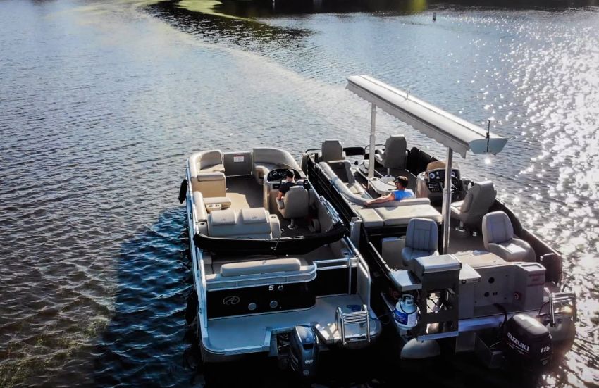 2xMarine Expanding Pontoon Boat Doubles In Size