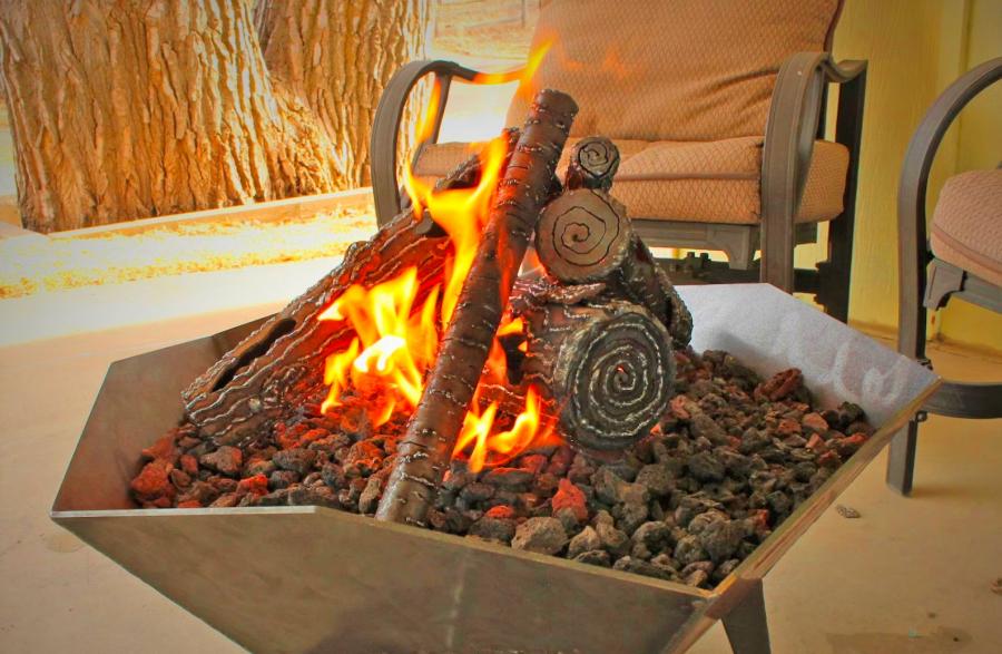 Beautiful Fake Metal Logs For Your Fire Table Or Fireplace