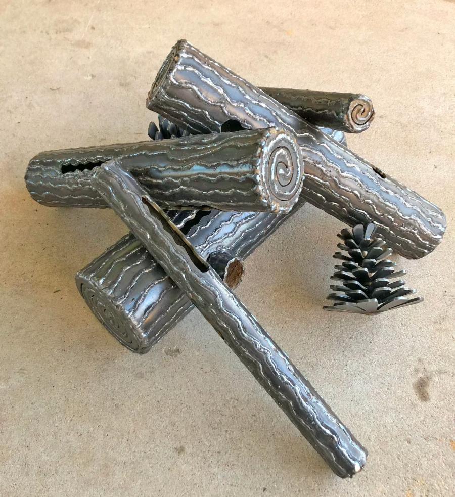 Beautiful Fake Metal Logs For Your Fire Table Or Fireplace