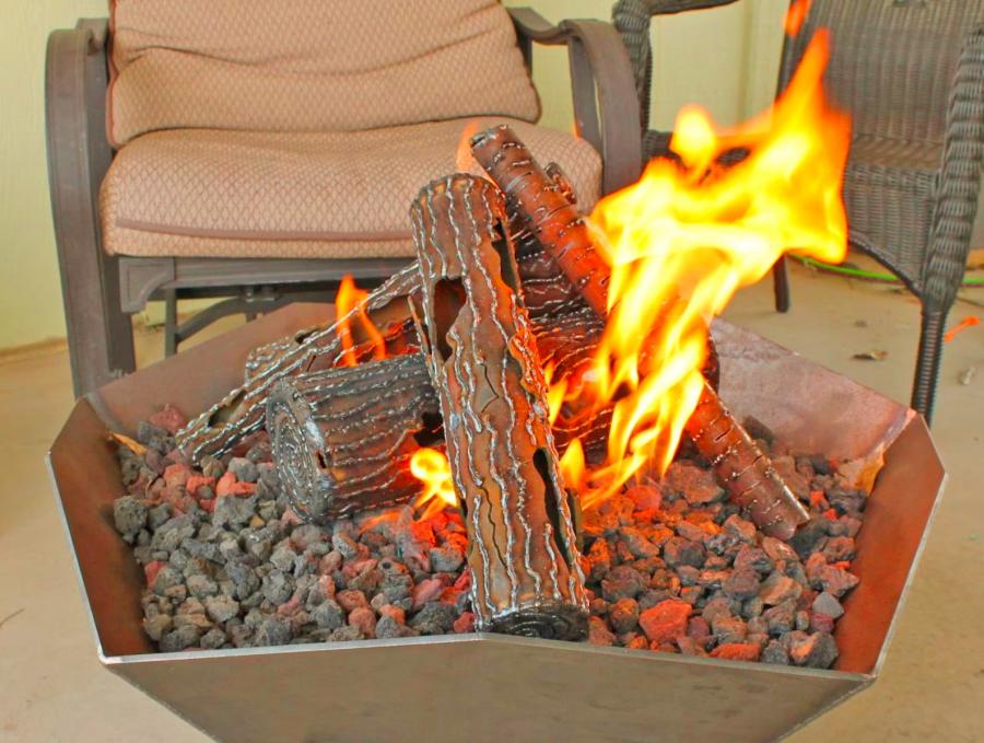 Beautiful Fake Metal Logs For Your Fire Table Or Fireplace