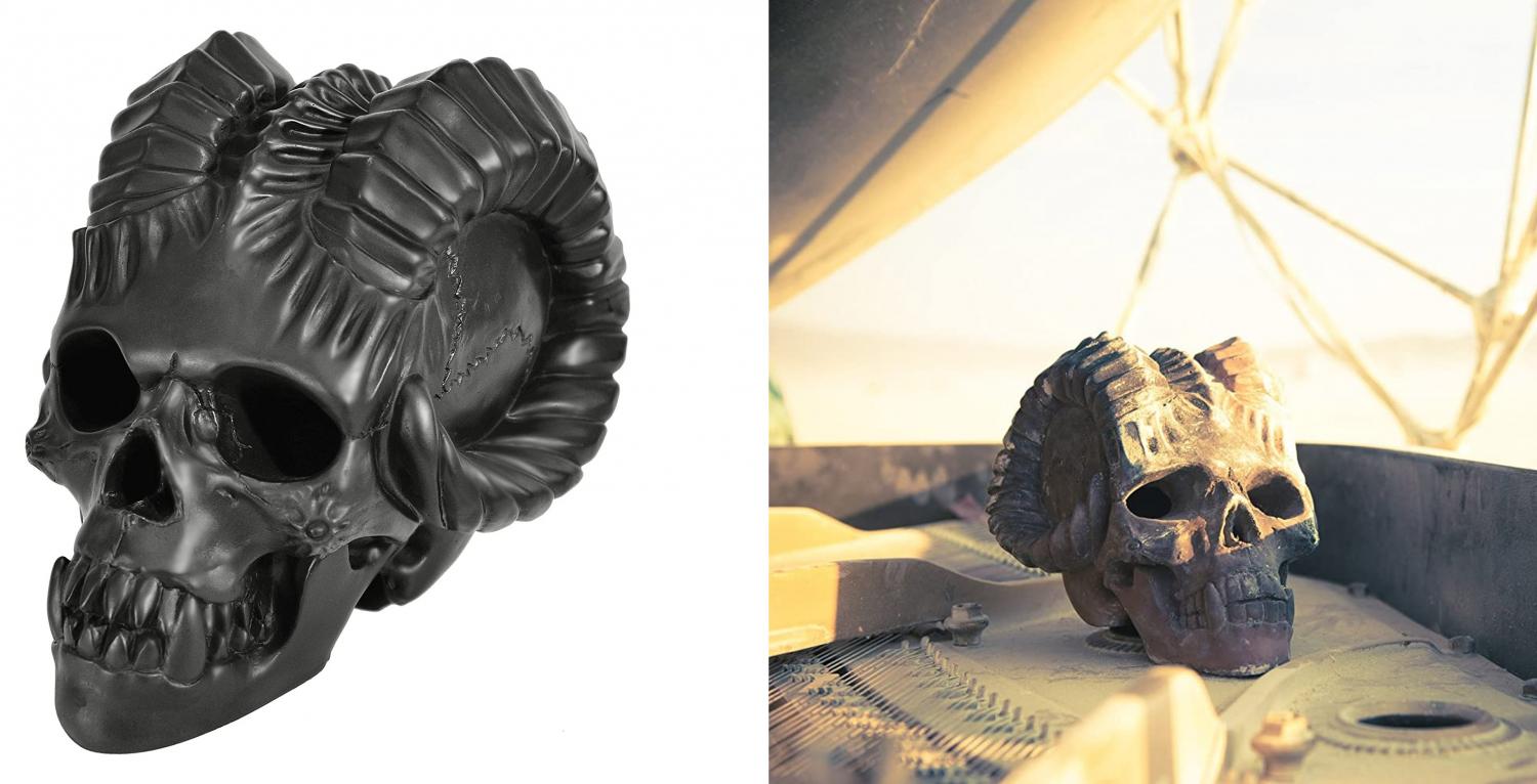 Fake Fireproof Human Skulls For Your Fire-pit - Burning skull bonfire Halloween prop