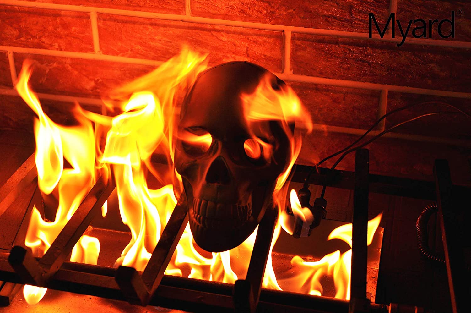 Fake Fireproof Human Skulls For Your Fire-pit - Burning skull bonfire Halloween prop