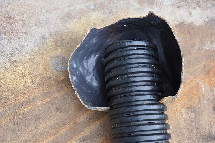 Fake Rock Corrugated Pipe Cover - Faux rock pipe-end cover