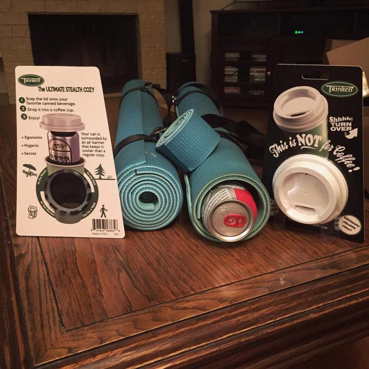 Fake Yoga Mat Secret Beer Can Holder and Cooler