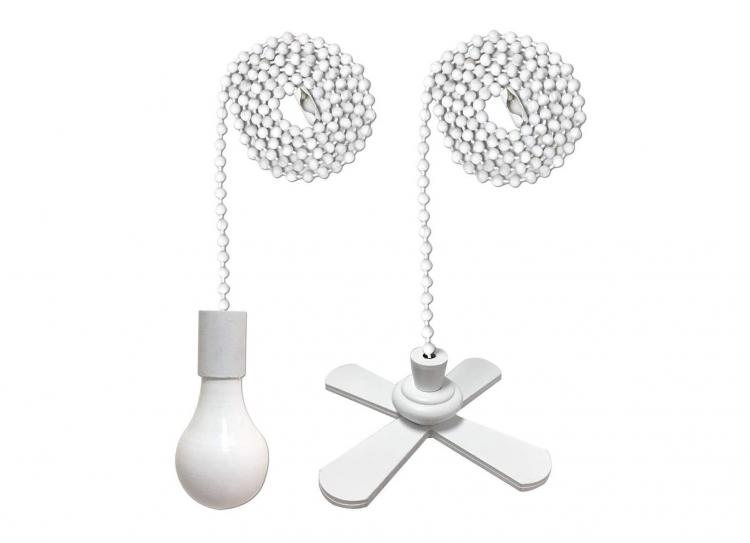 Fan and Light Bulb shaped pull-string chain set