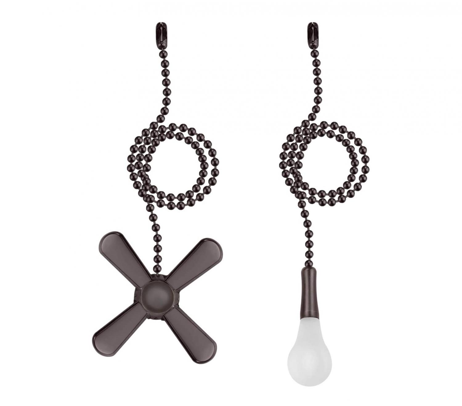 Fan and Light Bulb shaped pull-string chain set