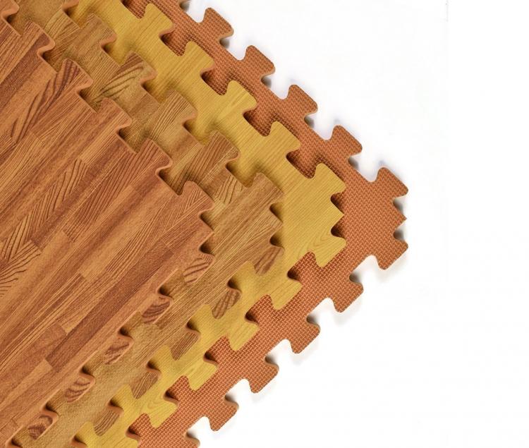 Faux Hardwood Floor Interlocking Foam Tiles - Hard wood flooring pads
