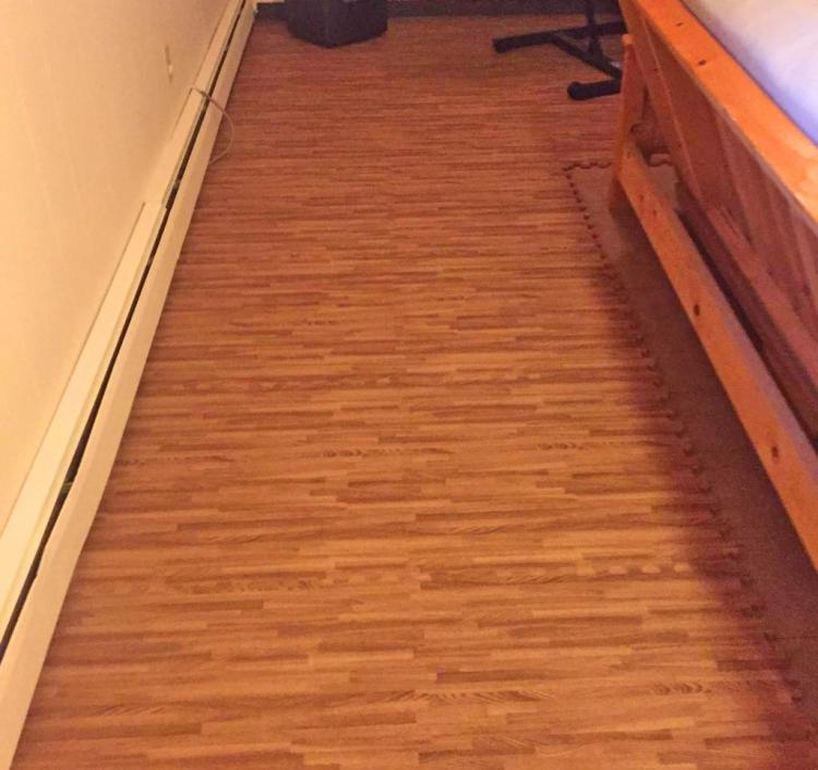 Faux Hardwood Floor Interlocking Foam Tiles - Hard wood flooring pads