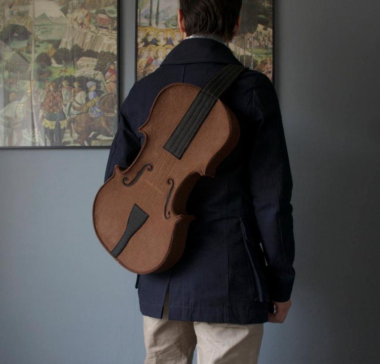 Stylish leather violin backpack - unique backpacks