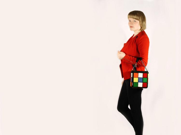 Stylish leather rubik's cube bag - unique backpacks