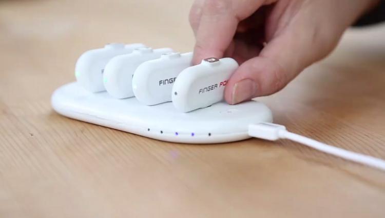 FingerPow Tiny Portable Battery Smart Phone Charging Solution - Mini snap-on phone battery charger