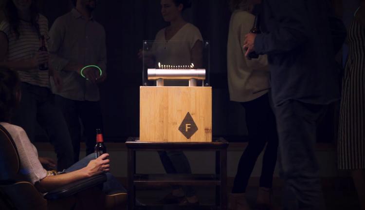 Fireside Audiobox that syncs jumping flames to your music - Dancing fire Bluetooth speaker