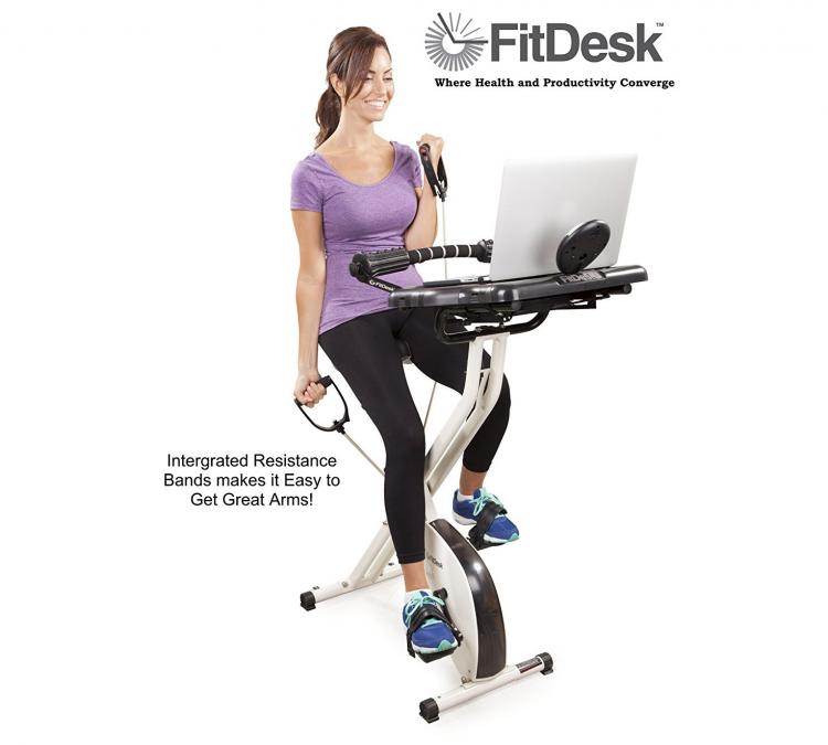 Fit Desk Exercise Bike Work Desk - Laptop Exercise Bike Desk
