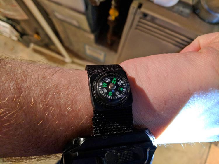 Flashlight Watch - Wrist light watch with compass - Survival rechargeable flashlight watch