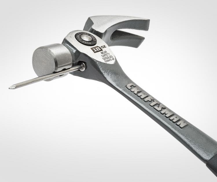 Craftsman Flex Claw Hammer With Adjustable Pry Bar And Magnetic Nail Holder Slot