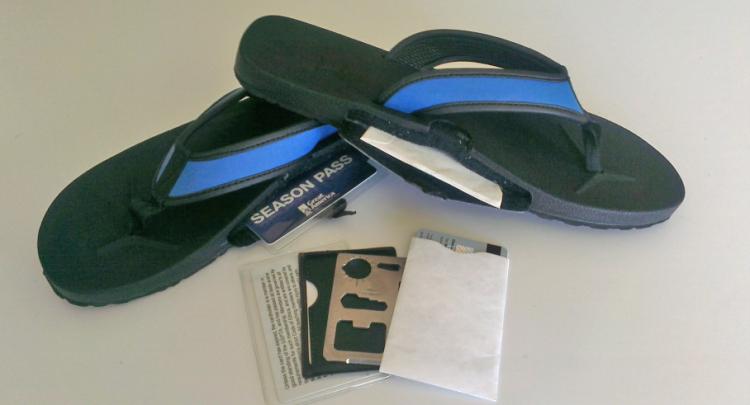 Slot Flops - Arch Port - Flip Flop Sandals With a Secret Stash Slot On Side Of Shoe