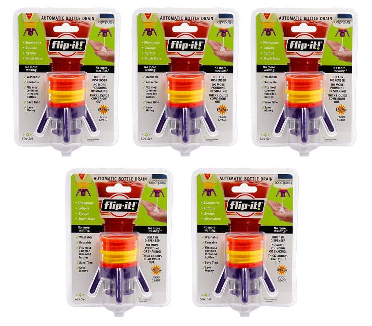 Flip-It Bottle Emptying Kit - Bottle attachments turns bottles into upside-down bottles for easy emptying
