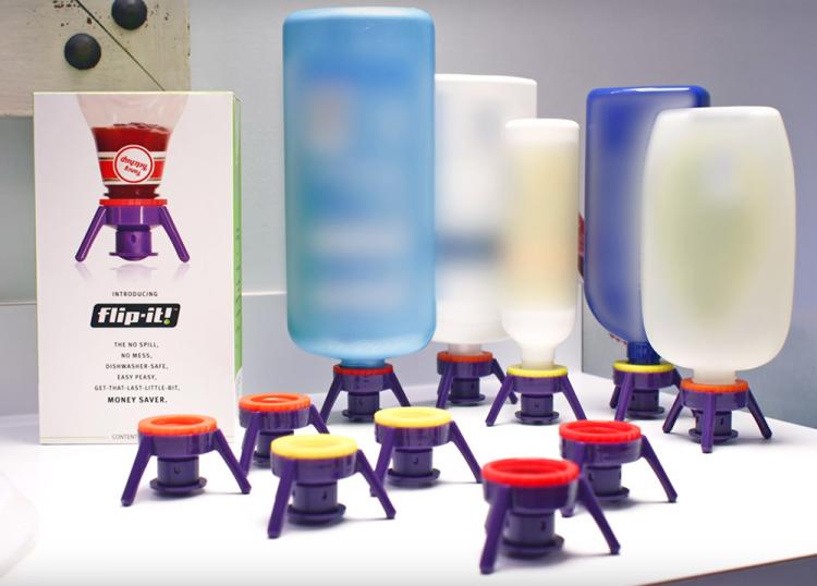 Flip-It Bottle Emptying Kit - Bottle attachments turns bottles into upside-down bottles for easy emptying