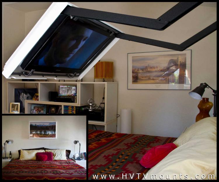 Hidden Vision Flip-around hidden TV mount - Picture frame tv mount - HVTV Spinning TV Mount