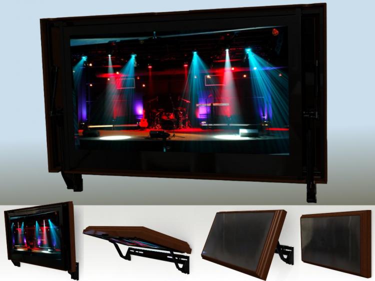 Hidden Vision Flip-around hidden TV mount - Picture frame tv mount - HVTV Spinning TV Mount