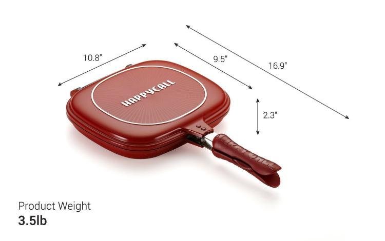 Happycall Doubled Sided Cooking Pan - Flip over pan - cook meal with no utensils