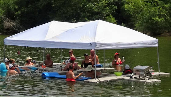 My Floating Bar - Modular Floating Panels With Canopy for shade and floating cooler