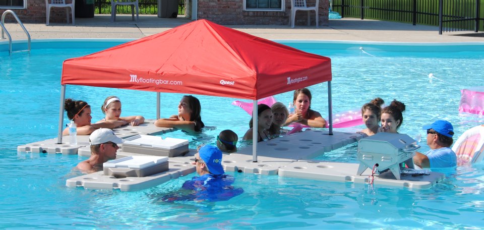 My Floating Bar - Modular Floating Panels With Canopy for shade and floating cooler