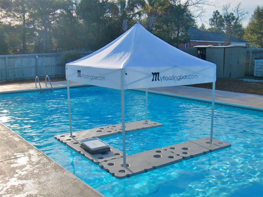 My Floating Bar - Modular Floating Panels With Canopy for shade and floating cooler