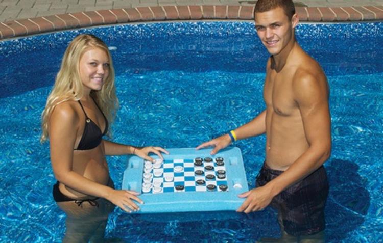 Floating Game Board Table For The Pool - Pool chess board