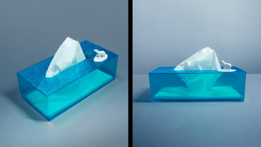 Iceberg Tissue Dispenser With Polar Bear