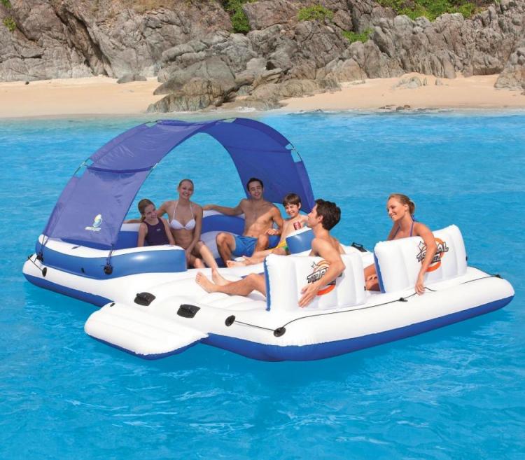 Floating Island Lake Lounger With Built-In Hammock - Best lake toy - Floating platform with hammock