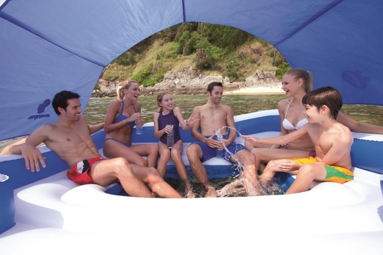 Giant Tropical Island Floating Lake Lounger - CoolerZ Tropical Breeze Inflatable Floating Island