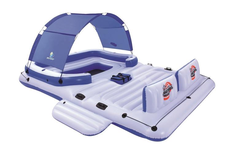 Giant Tropical Island Floating Lake Lounger - CoolerZ Tropical Breeze Inflatable Floating Island