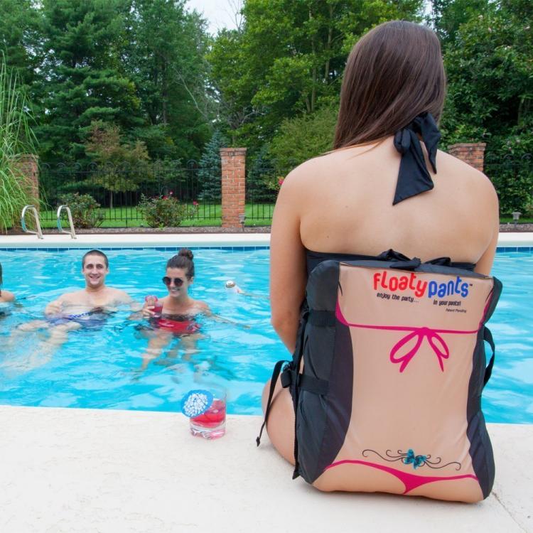 Floaty Pants - hand-free flotating device wraps around your butt - funny life jacket images gives you a thong and plumbers crack