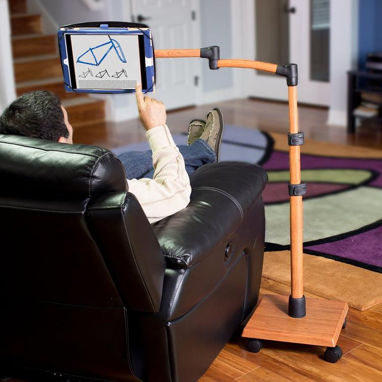 Floor Stand Tablet Holder - Adjustable arm iPad holder - Senior tablet holder