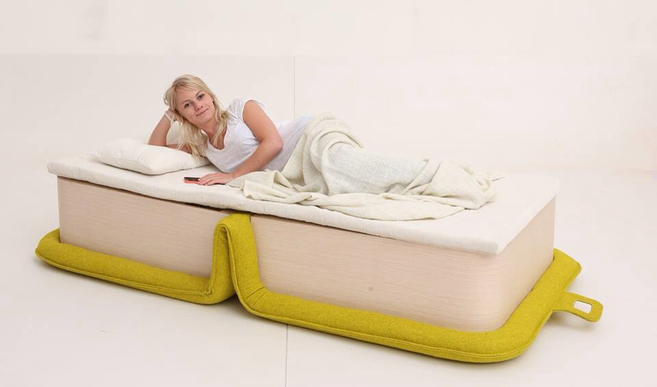 FLOP Multi-functional Arm Chair Instantly Turns Into a Bed - Folding chair bed opens like a book