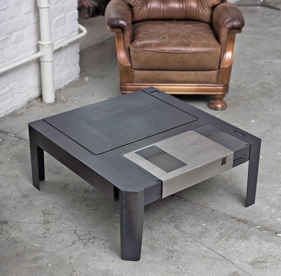 Floppy Disk Table - Retro save disk floppy coffee table