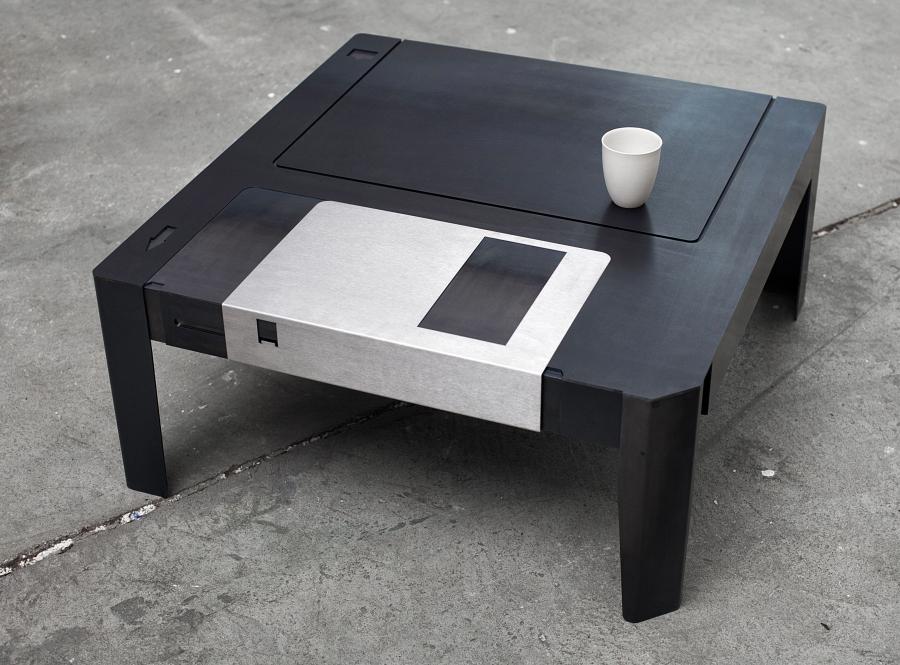 Floppy Disk Table - Retro save disk floppy coffee table