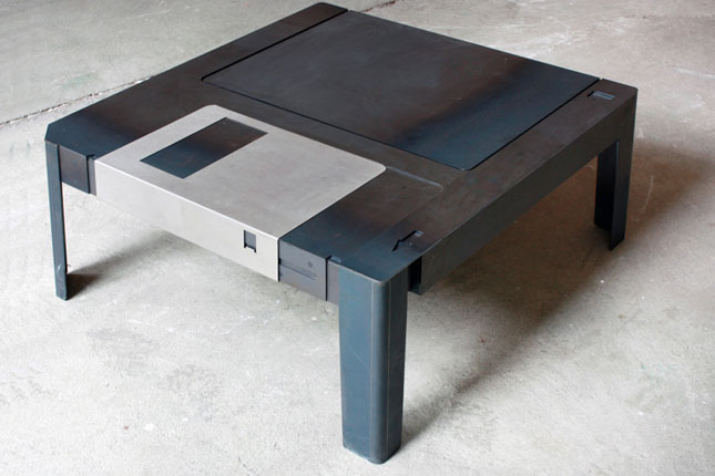 Floppy Disk Table - Retro save disk floppy coffee table