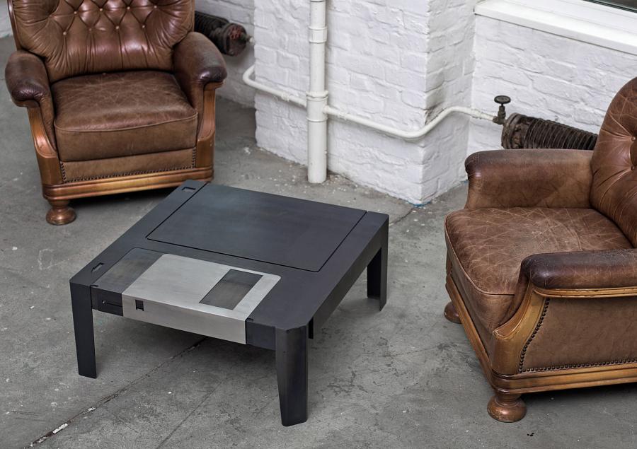 Floppy Disk Table - Retro save disk floppy coffee table