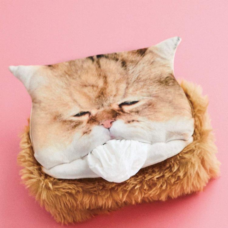 Fluffy Cat Head Tissue Dispenser