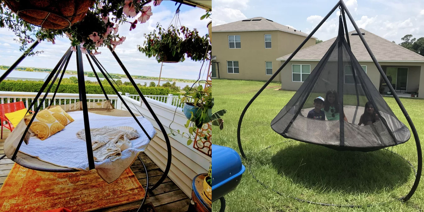 Giant Flying Saucer Hammock Chair With Tripod Stand