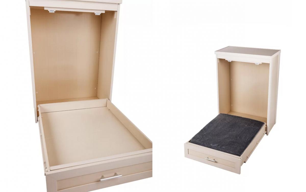 Fold-Up Murphy Dog Bed Cabinet Saves Space When Not In Use