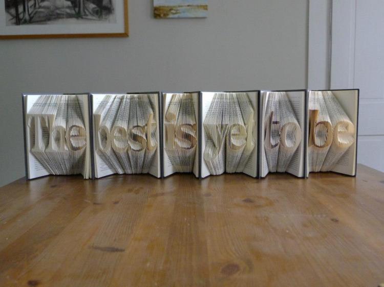 Folded Book Art Turns Book Pages Into Giant 3D Letters - 3D letters book art