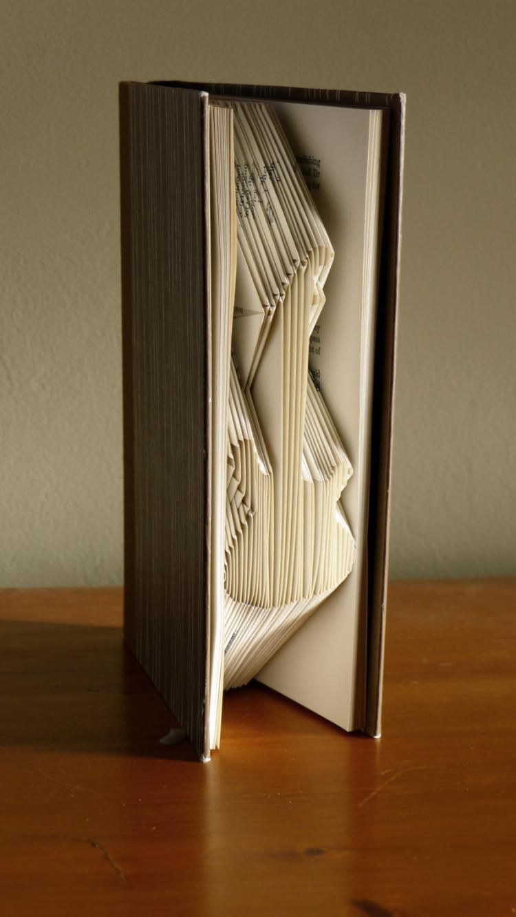 Folded Book Art Turns Book Pages Into Giant 3D Letters - 3D letters book art
