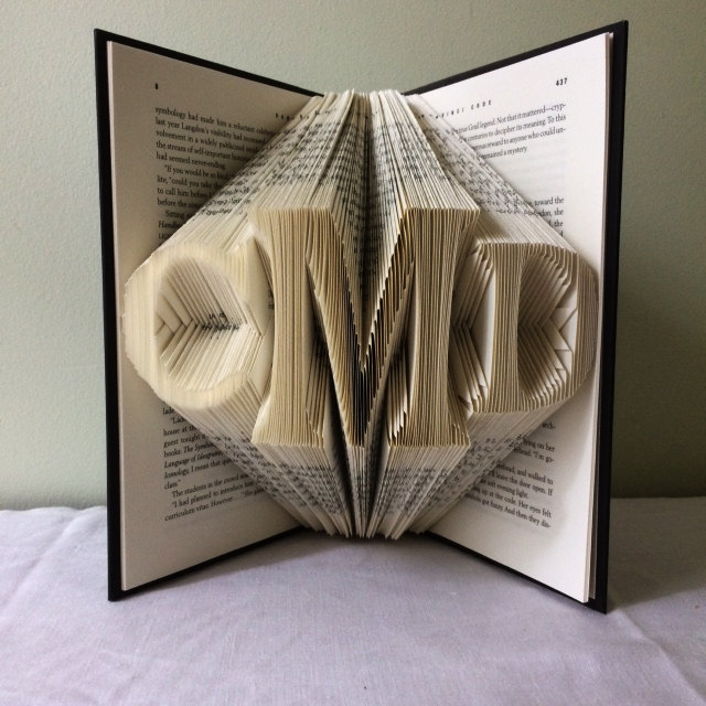 Folded Book Art Turns Book Pages Into Giant 3D Letters - 3D letters book art